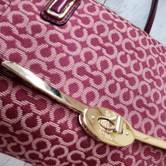 Coach Madison Madeline Op Art Needle Point Satchel Handbag Purse - Picture 12 of 16